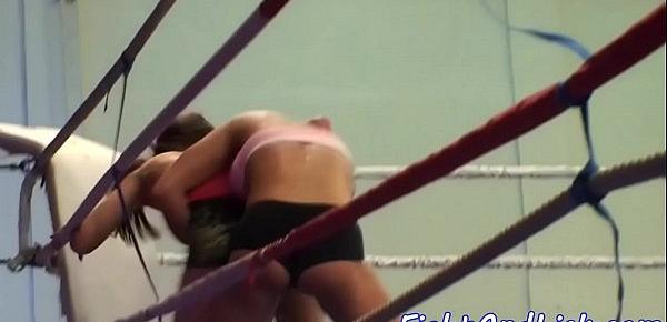  Faketit lezzie wrestling with roundass babe